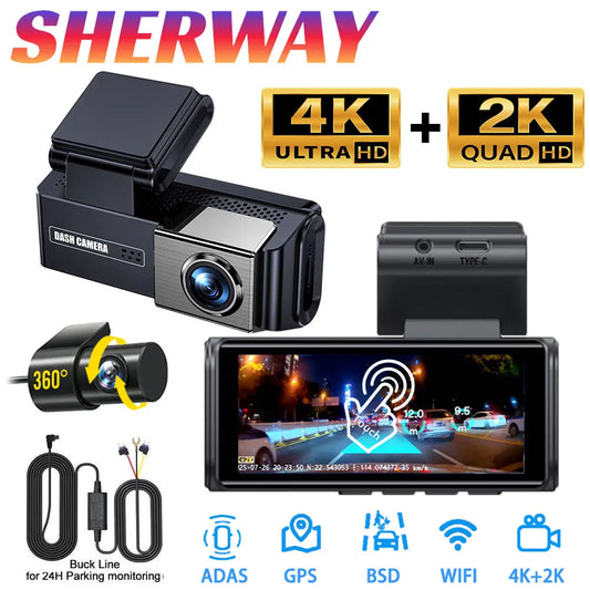 Dashcam 4K + 2K mit ADAS und GPS — ConnectDrive D4 Pro