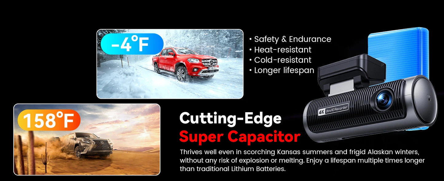 Dashcam 4K + 4K Dual — Vorne und Hinten in Ultra HD — ConnectDrive D4 Max