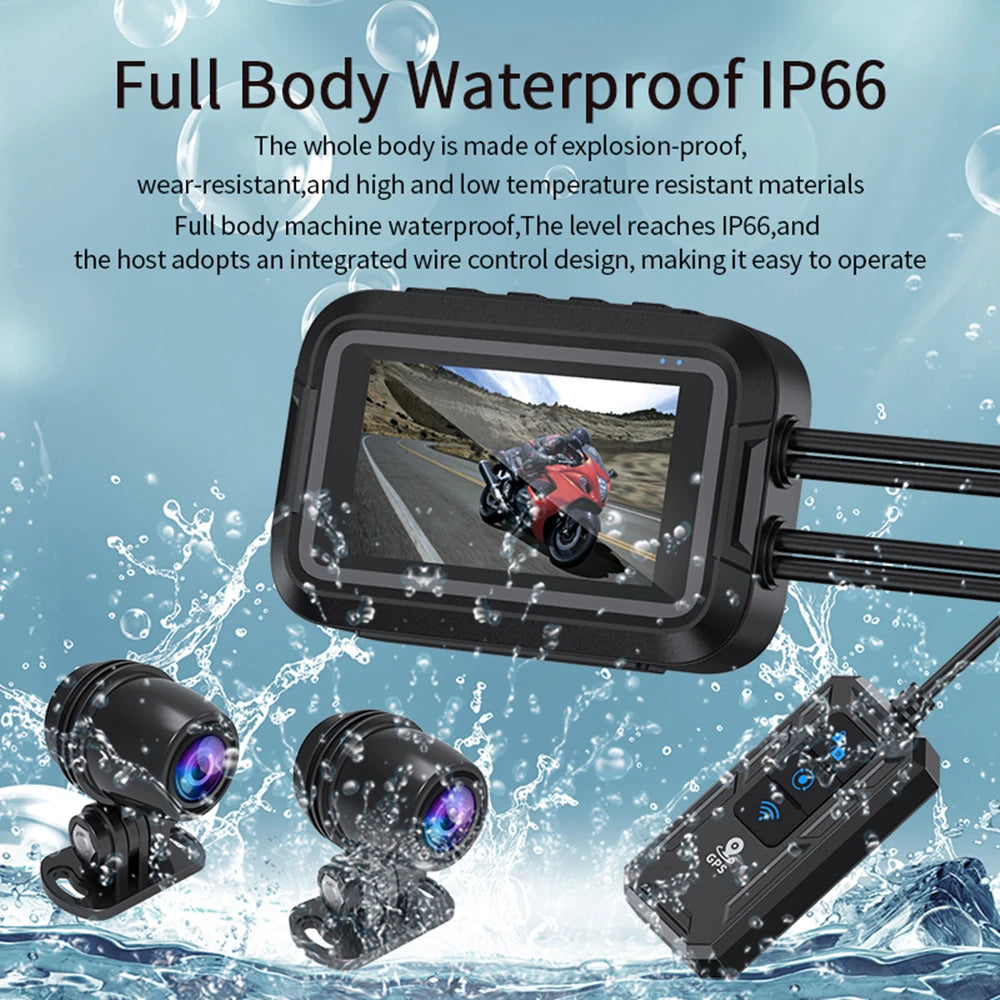 ConnectDrive Motorrad Dashcam Dual 1080P — WiFi, optional GPS, wasserdicht