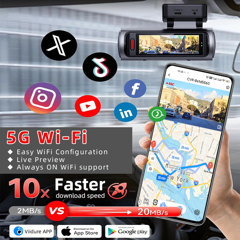 Dashcam 4K + 4K Dual — Vorne und Hinten in Ultra HD — ConnectDrive D4 Max