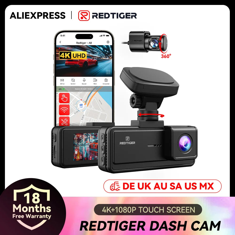 Dashcam 4K mit 5,8 GHz WiFi und Touchscreen GPS — ConnectDrive D4 Swift