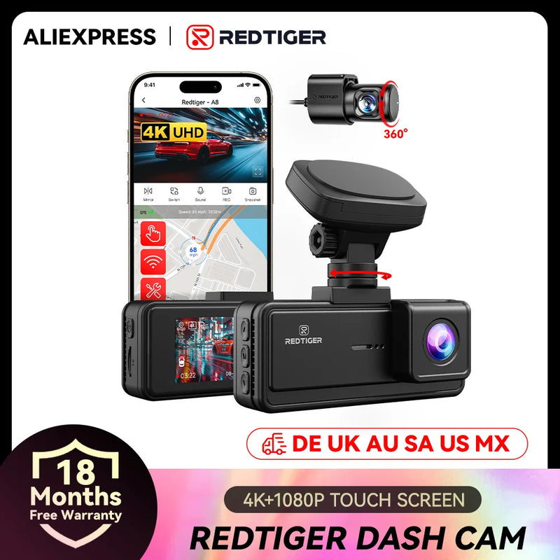 Dashcam 4K mit 5,8 GHz WiFi und Touchscreen GPS — ConnectDrive D4 Swift