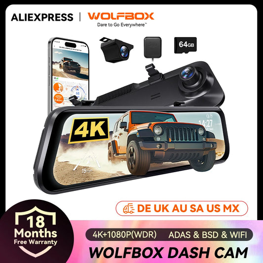 ConnectDrive Spiegel Dashcam 4K mit ADAS und BSD — 12 Zoll, 5,8-GHz-WLAN, GPS