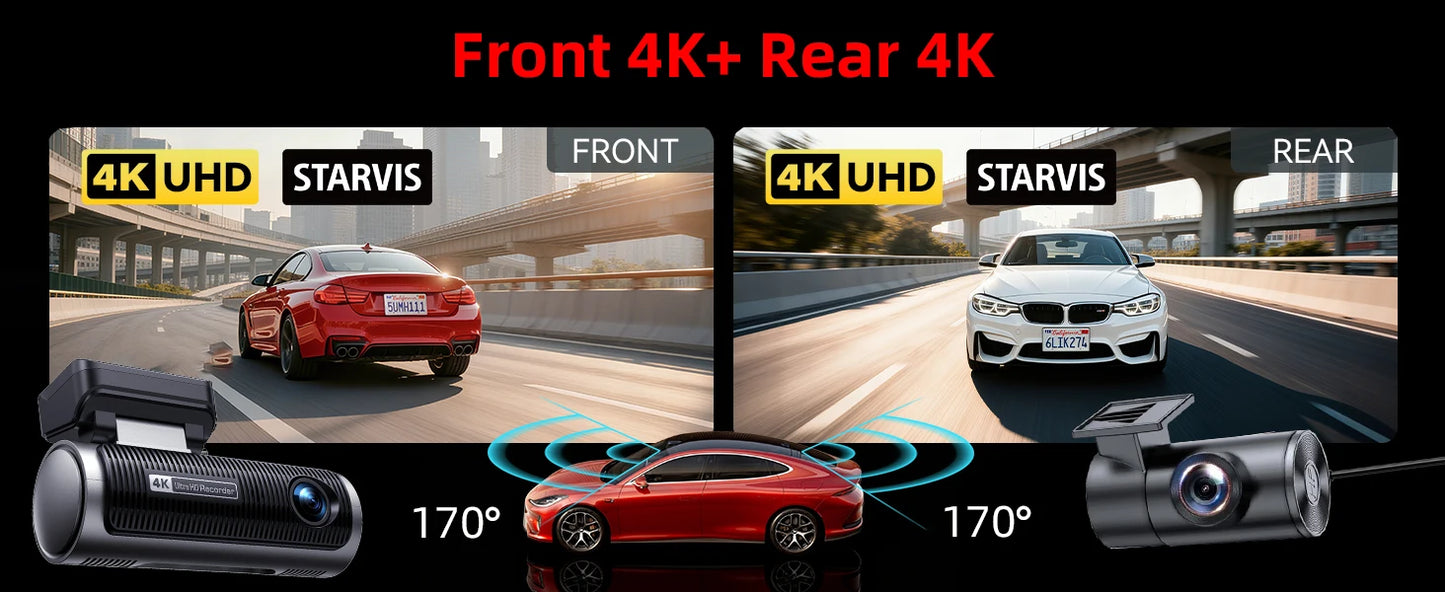 Dashcam 4K + 4K Dual — Vorne und Hinten in Ultra HD — ConnectDrive D4 Max