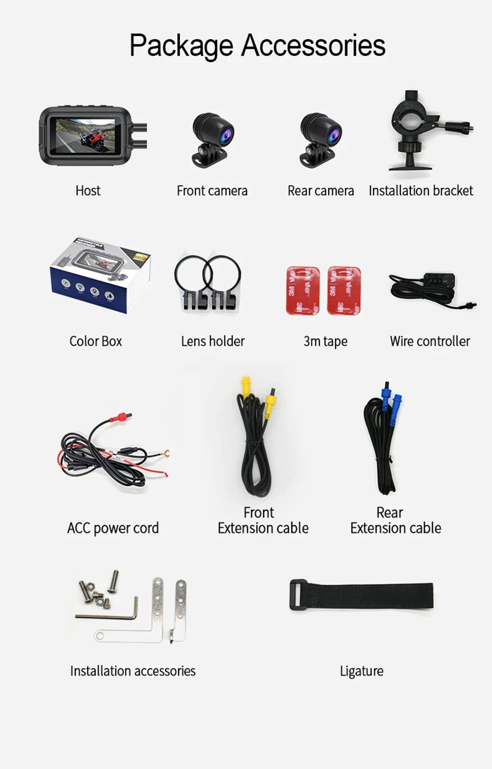 ConnectDrive Motorrad Dashcam Dual 1080P — WiFi, optional GPS, wasserdicht