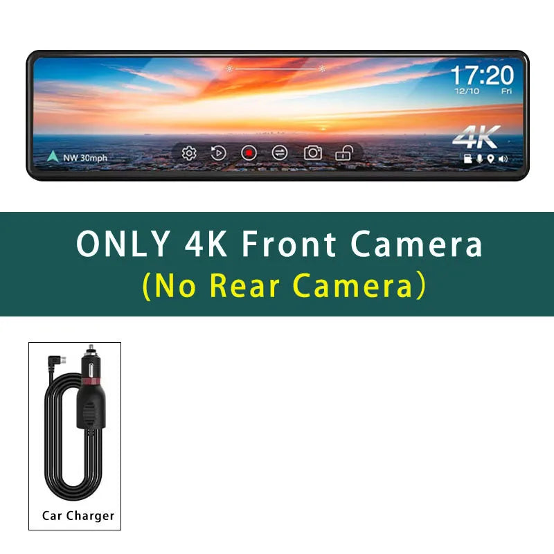 ConnectDrive Spiegel Dashcam 4K — 11,26 Zoll, Dual-Kamera, GPS und WLAN
