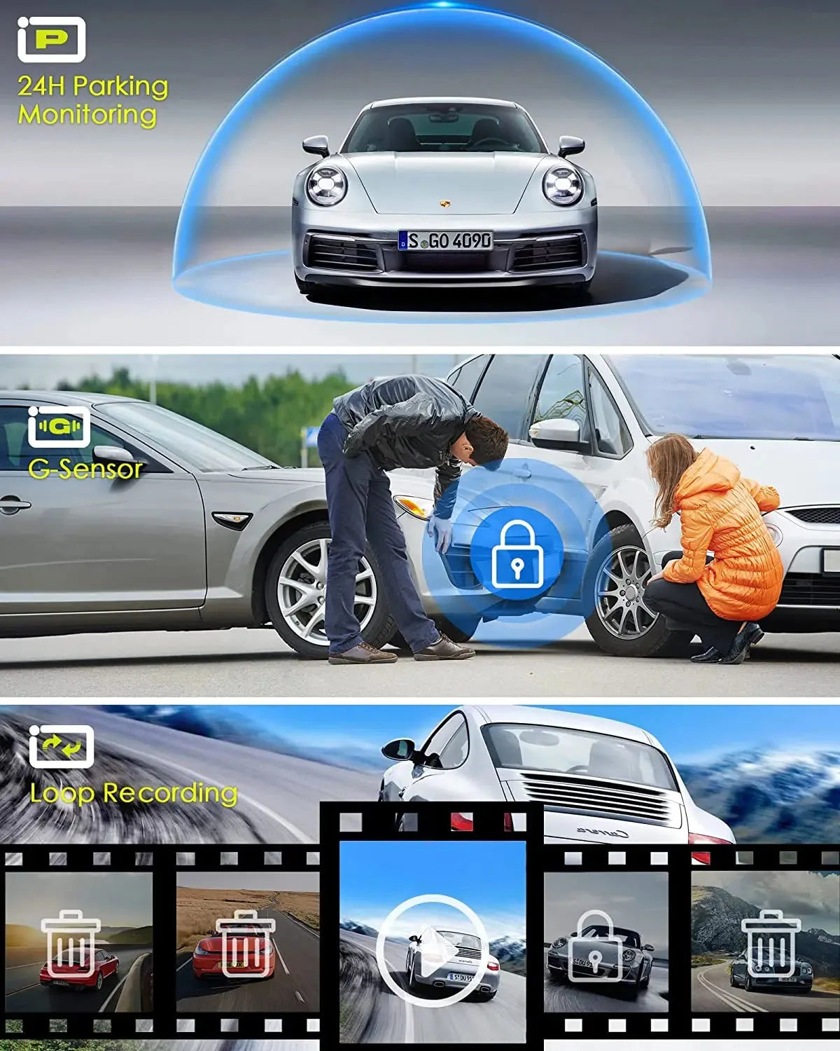 ConnectDrive Spiegel Dashcam 4K — 11,26 Zoll, Dual-Kamera, GPS und WLAN