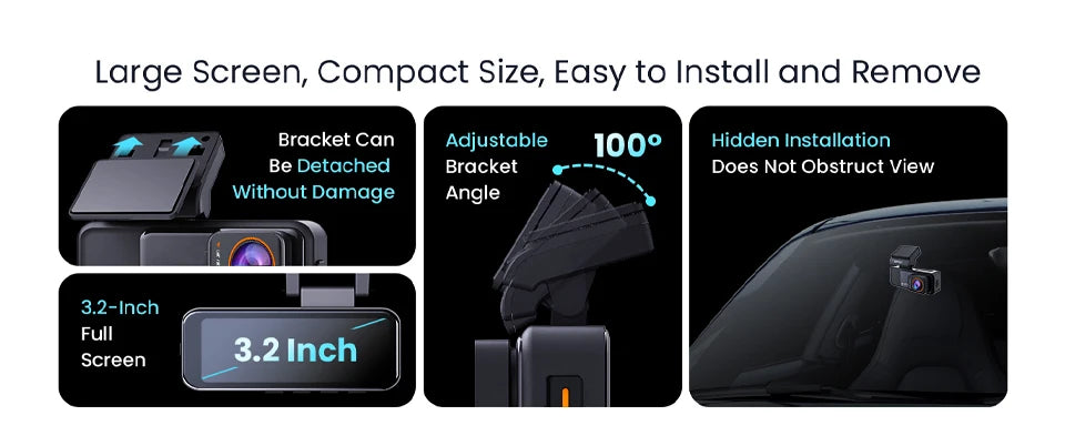Dashcam 4K UHD + 2,5K Rückkamera mit GPS und WiFi — ConnectDrive D4 Drive