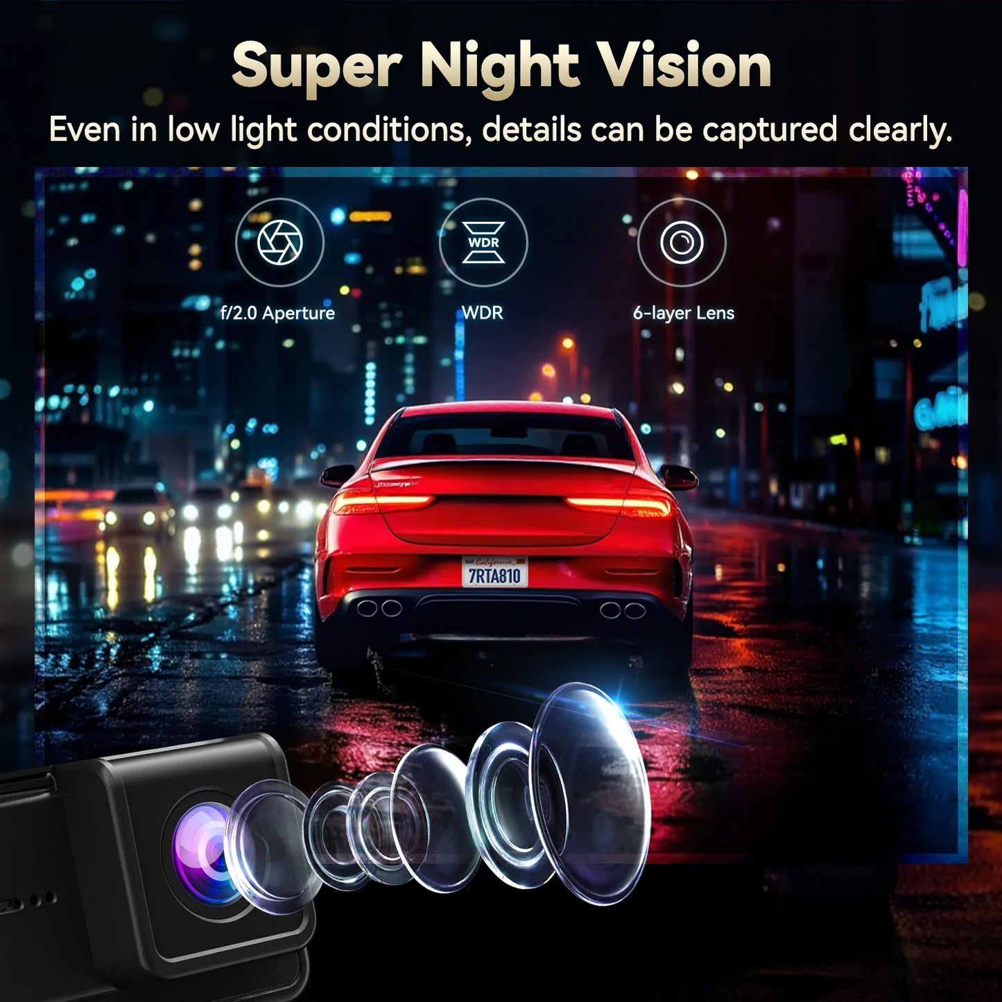 Dashcam 4K mit 5,8 GHz WiFi und Touchscreen GPS — ConnectDrive D4 Swift