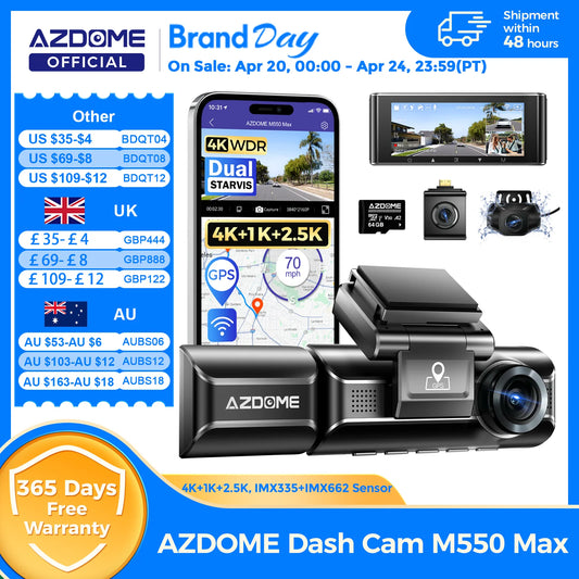 Dashcam 4K + 2K Dual mit GPS und bis zu 256 GB Speicher — ConnectDrive M550
