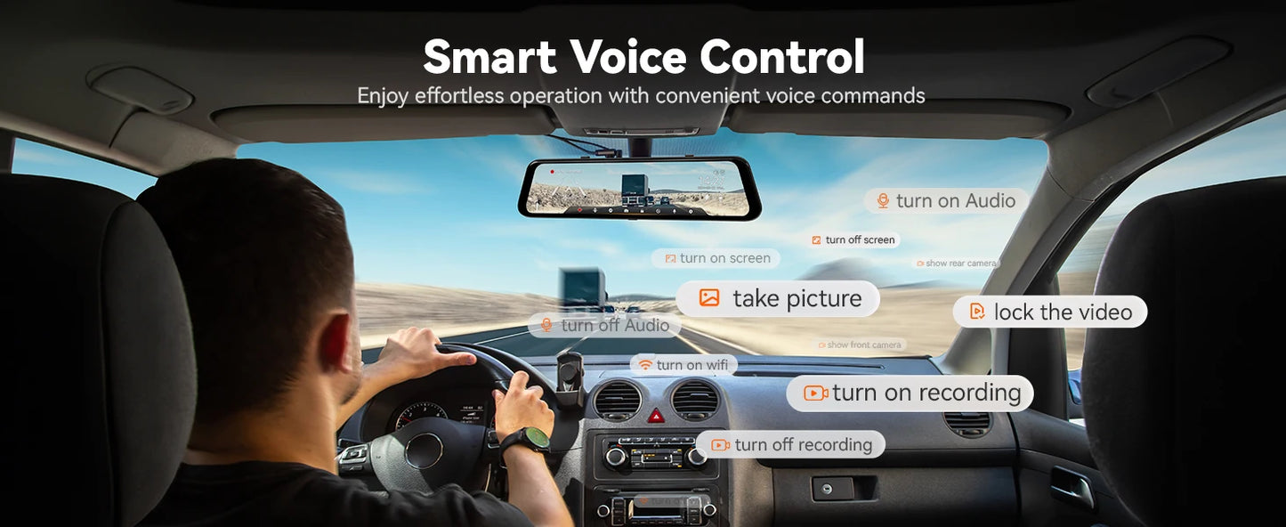 ConnectDrive Spiegel Dashcam 4K mit ADAS und BSD — 12 Zoll, 5,8-GHz-WLAN, GPS