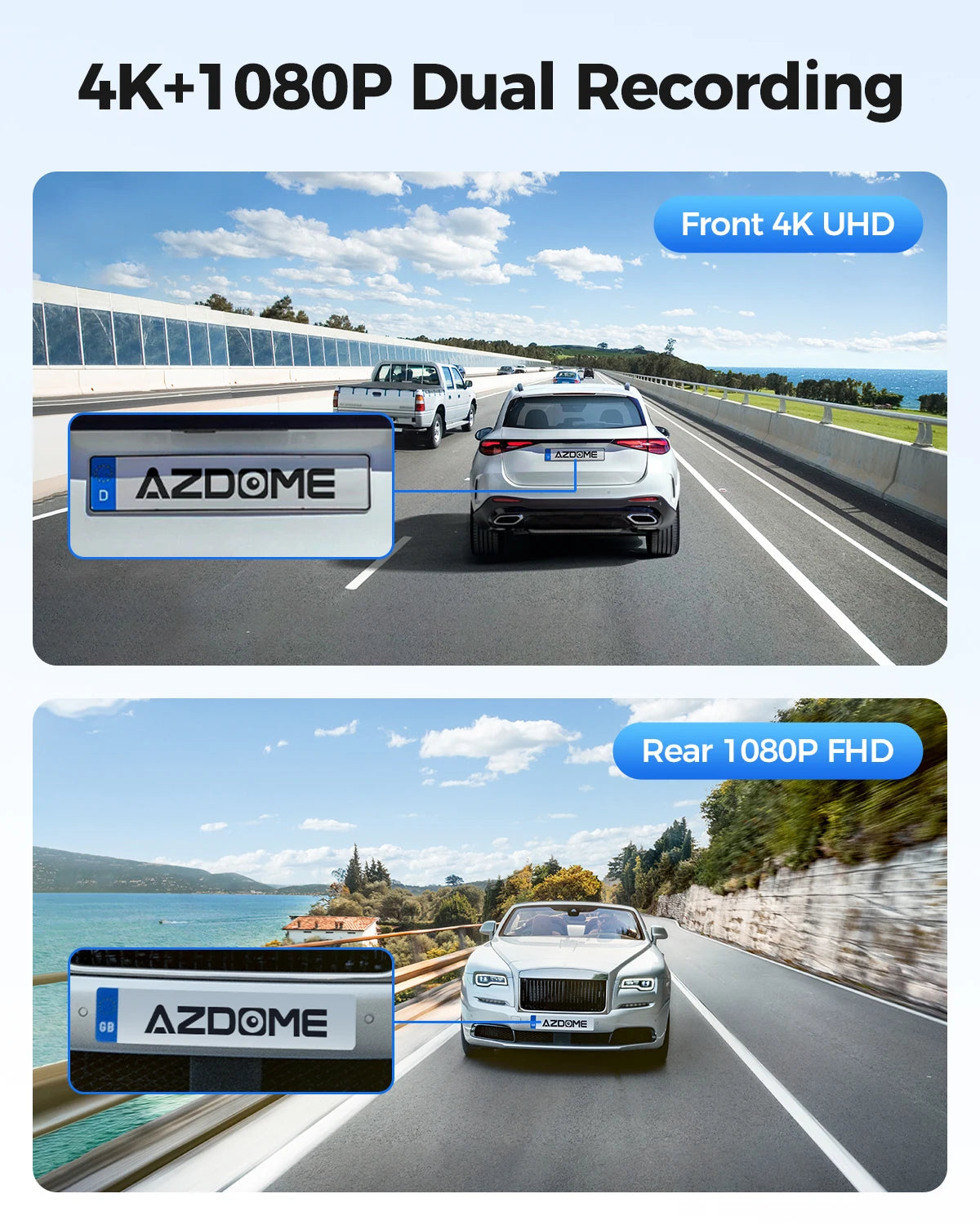 Dashcam 4K WiFi GPS ohne Bildschirm — ConnectDrive D4 Compact