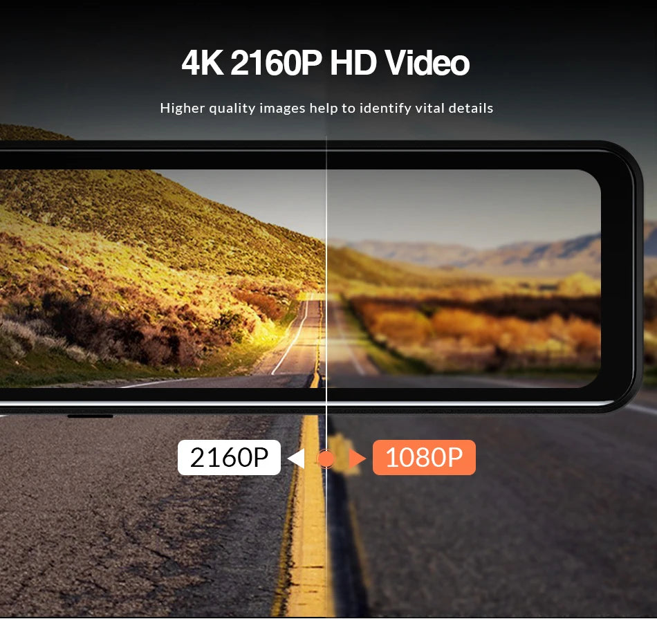 ConnectDrive Spiegel Dashcam 4K GPS — 12 Zoll, Dual-Kamera 6 m oder 10 m