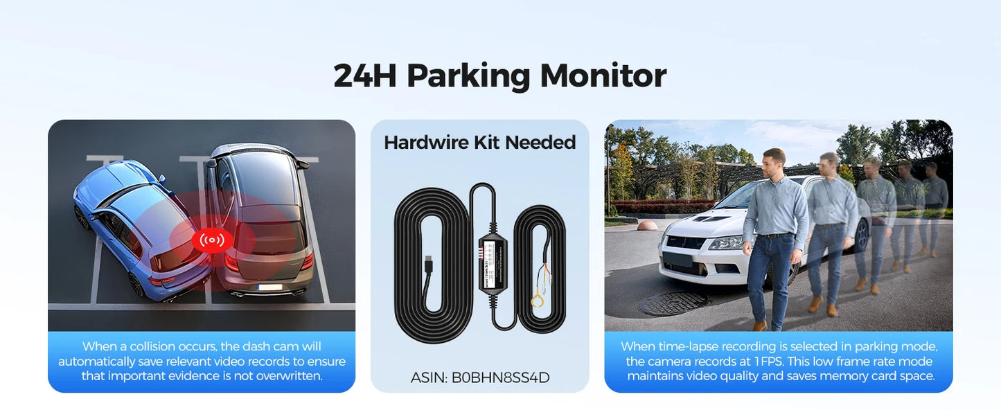 Dashcam 4K WiFi GPS ohne Bildschirm — ConnectDrive D4 Compact