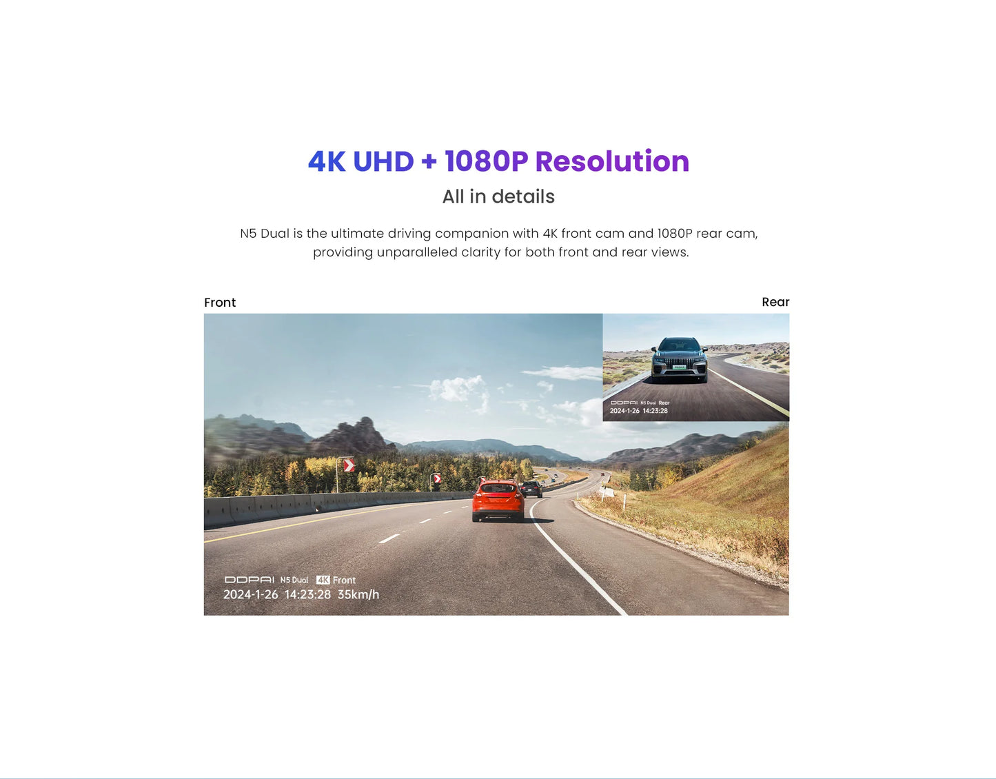 Dashcam 4K mit ADAS-Spurhalteassistent GPS und EU-Versand — ConnectDrive D4 Pro
