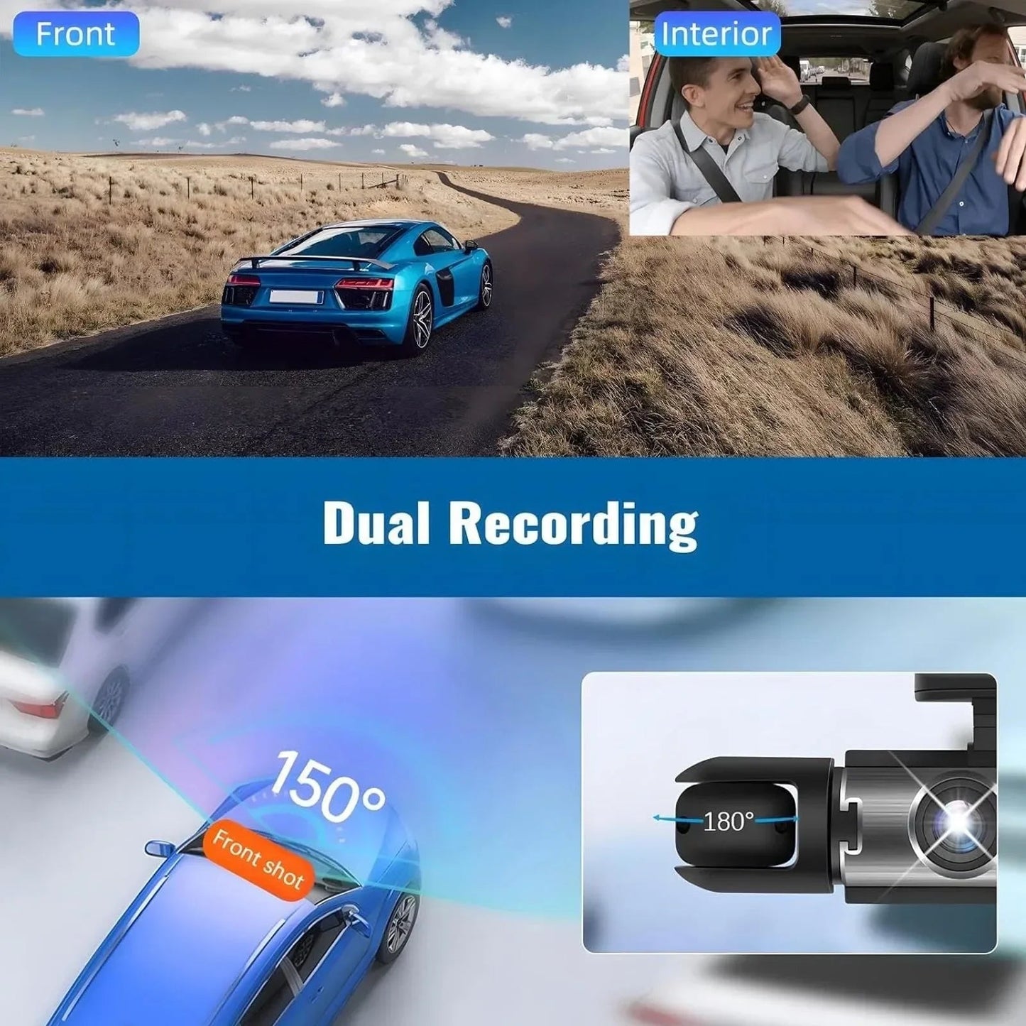 Dashcam Vorne Hinten 1080P — ConnectDrive D2 mit IR-Nachtsicht
