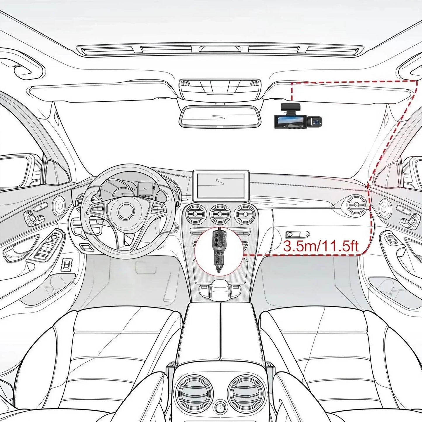 Dashcam Vorne Hinten 1080P — ConnectDrive D2 mit IR-Nachtsicht